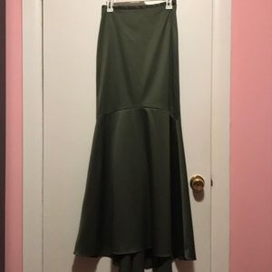 Green chiffon skirt